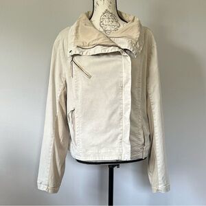 Anthropologie Marrakech Women's Beige Moto Style jacket.